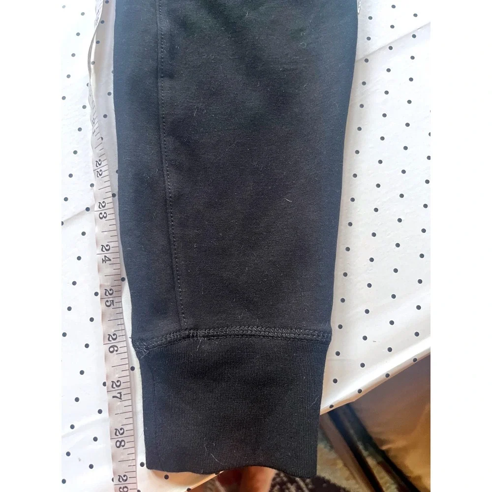 Alo Yoga Moto Leggings Womens XS Black Ribbed Biker Jogger Pants Zip Pockets